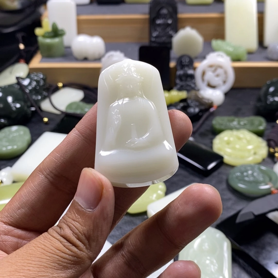 和田玉（青白玉）未镶嵌吊坠(赠链)克*丝
