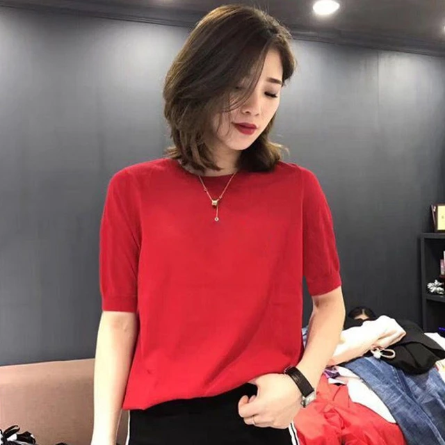 大码女装毛衣百搭打底衫春秋冬季新款五分袖针织衫中袖半高领T恤