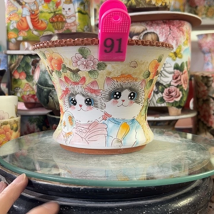 景德镇手绘花盆满38包邮