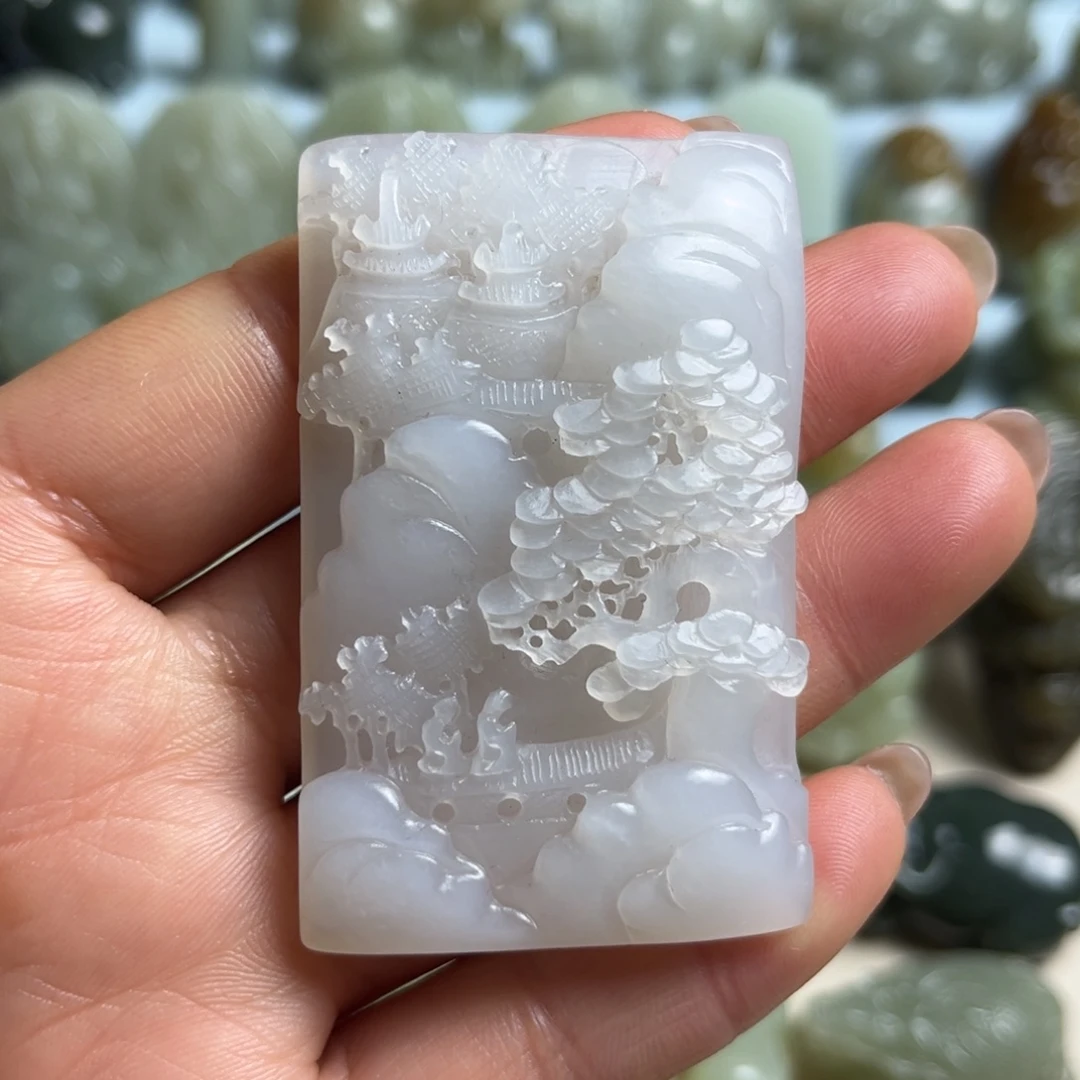 和田玉未镶嵌挂件