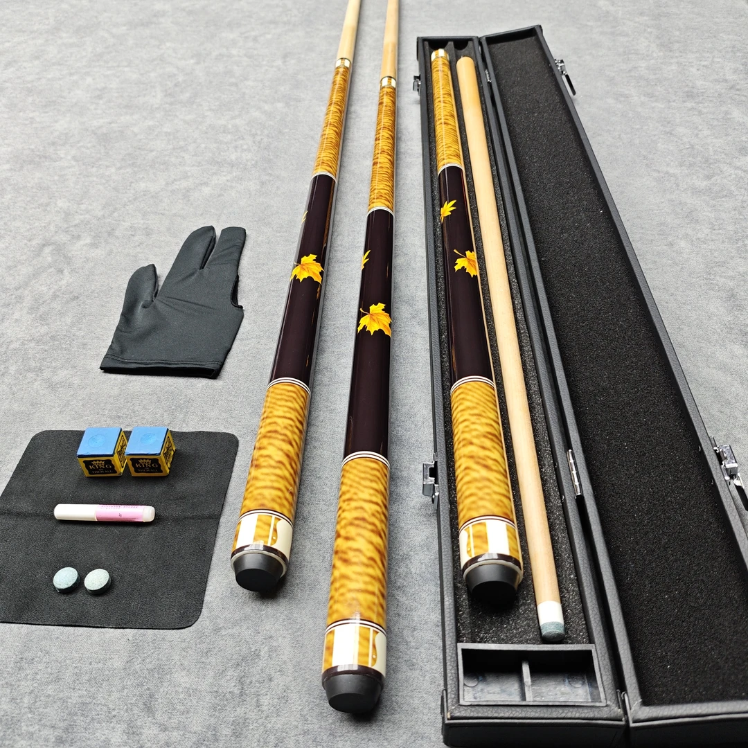 【枫叶黄】赛事同款高颜值台球杆黑八九球斯诺克复刻球杆