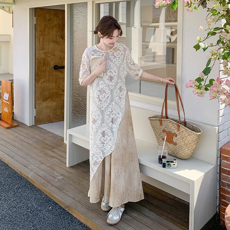 时尚圆领不规则罩衫吊带裙套装女夏季2025新款气质显瘦百搭两件套