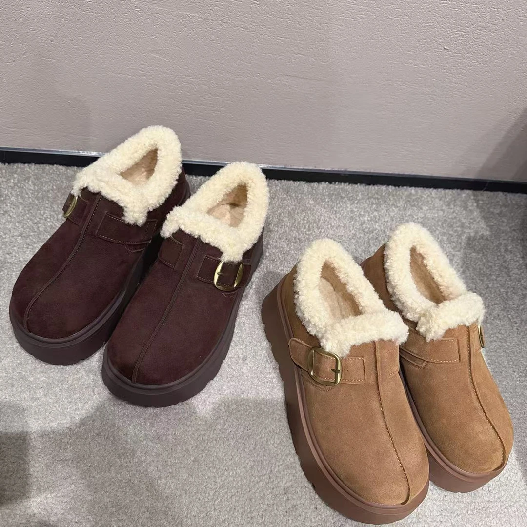 【厚底拼接羊毛毛勃肯鞋】8888-20