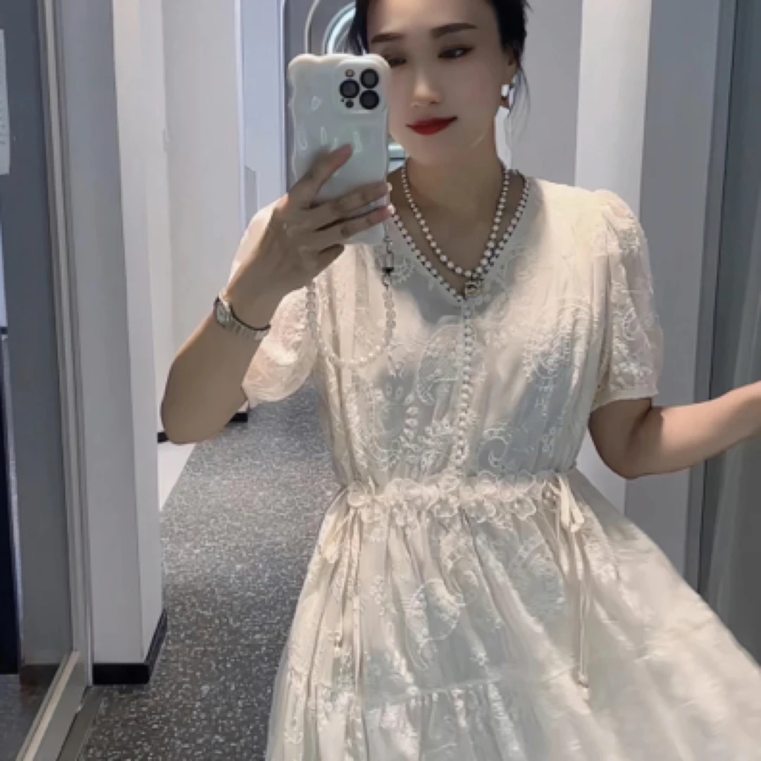 【顺子】女装连衣裙显瘦气质夏季收腰显瘦长裙甜美温柔优雅时尚轻奢