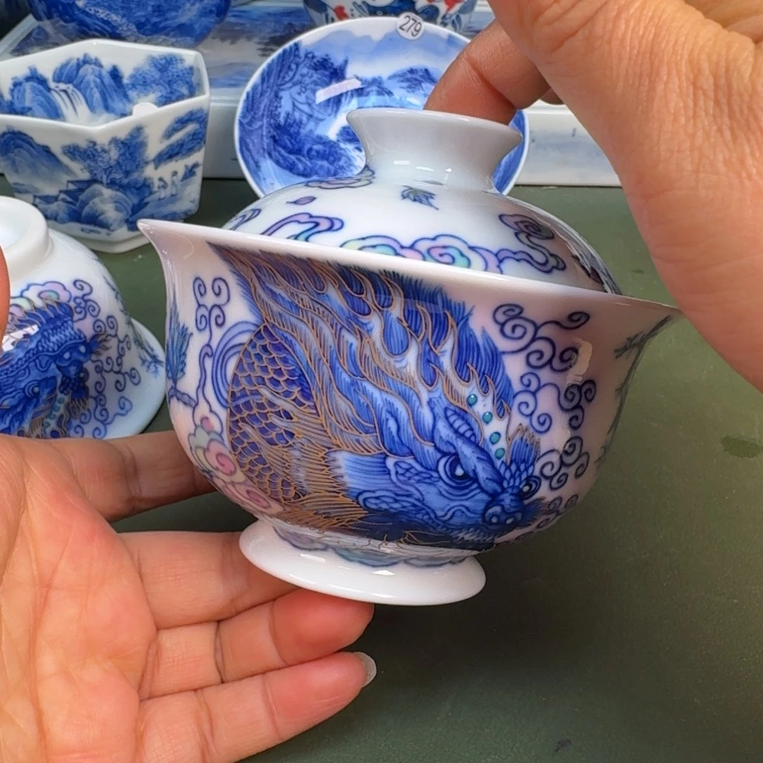 瓷景德镇纯手绘茶具圆圆287