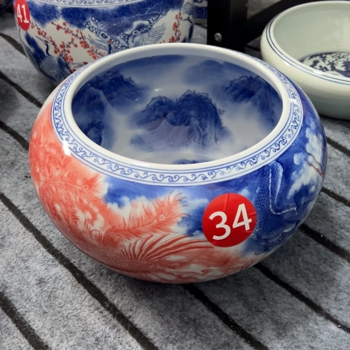 陶纪念瓷器龙凤呈祥聚宝盆大肚子