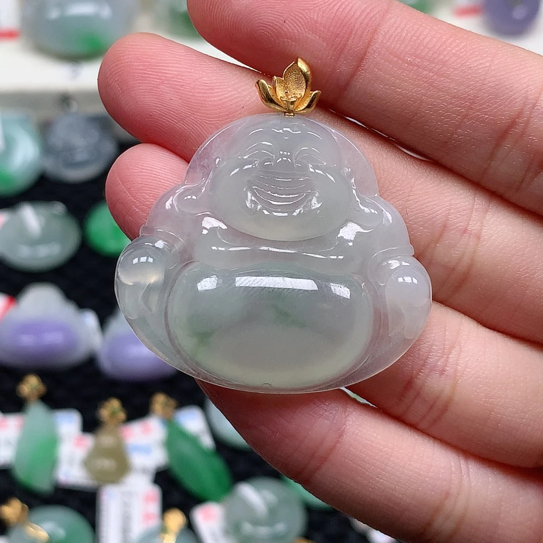 颈饰18K金镶嵌翡翠翡翠吊坠