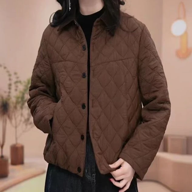 中年妈妈冬装棉衣短款翻领加绒加厚中老年女装棉袄冬季减龄上衣服