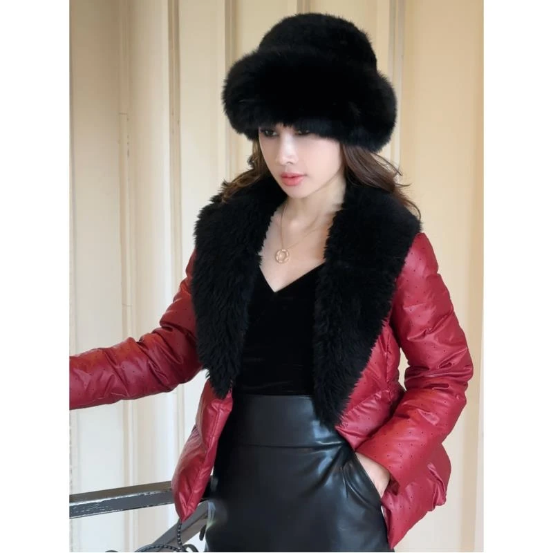 【繁花】定制重工气质短款黑色短款羽绒服外套