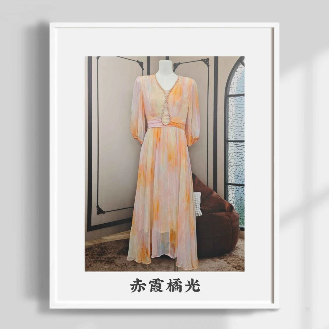 【2025款 色彩PARTY原创——赤霞橘光】桑蚕丝连衣裙524-2Y0049