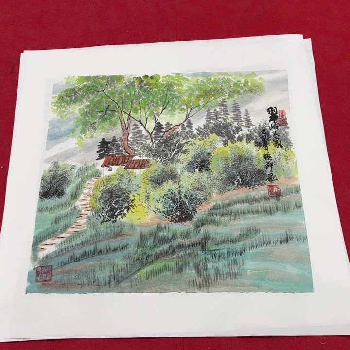 国画花鸟等图案为一体而