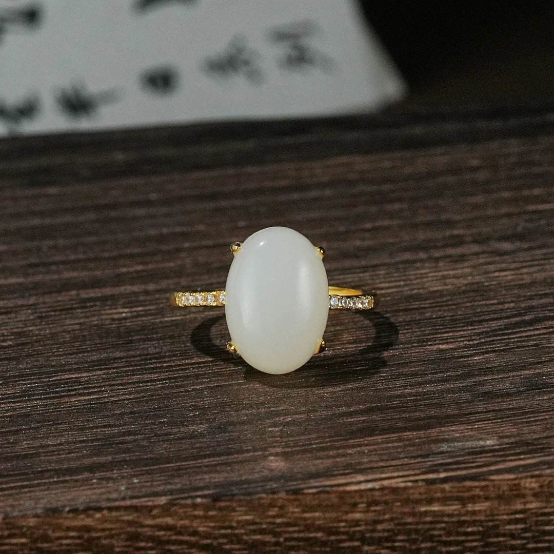 天然和田白玉戒指日常百搭 YC0620555