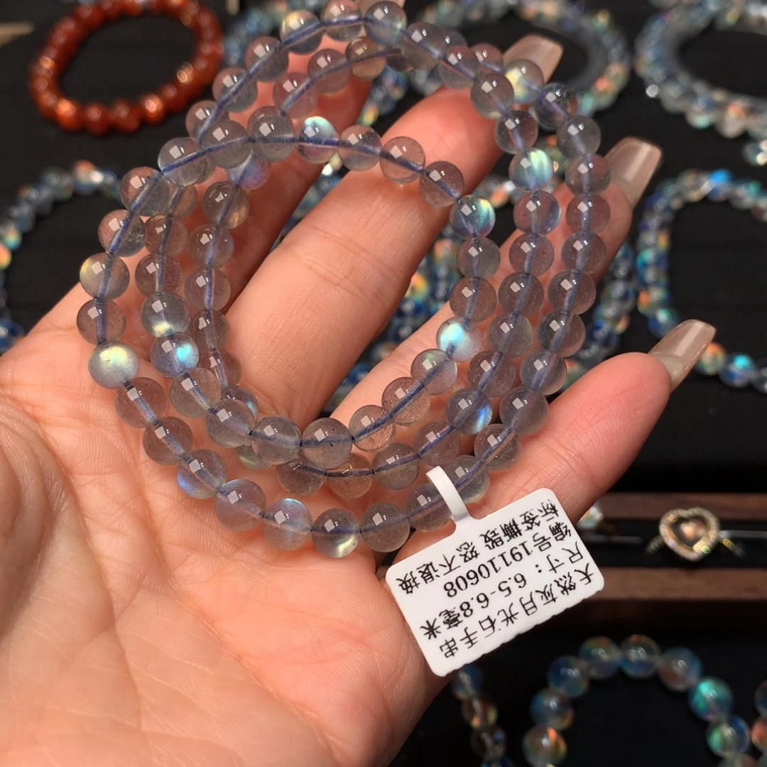 奶***'拉长石手串未镶嵌6.5