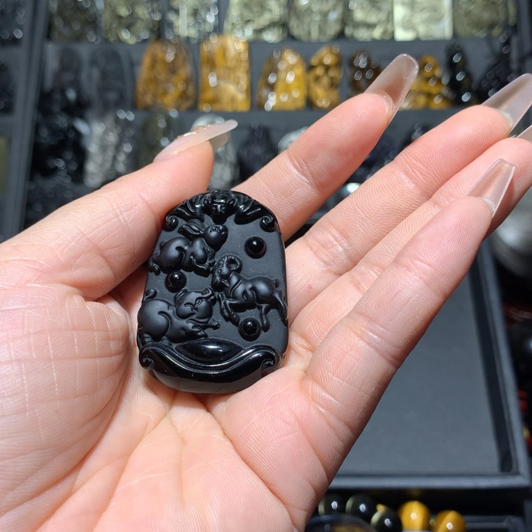 未镶嵌黑曜岩吊坠(赠链)远**海