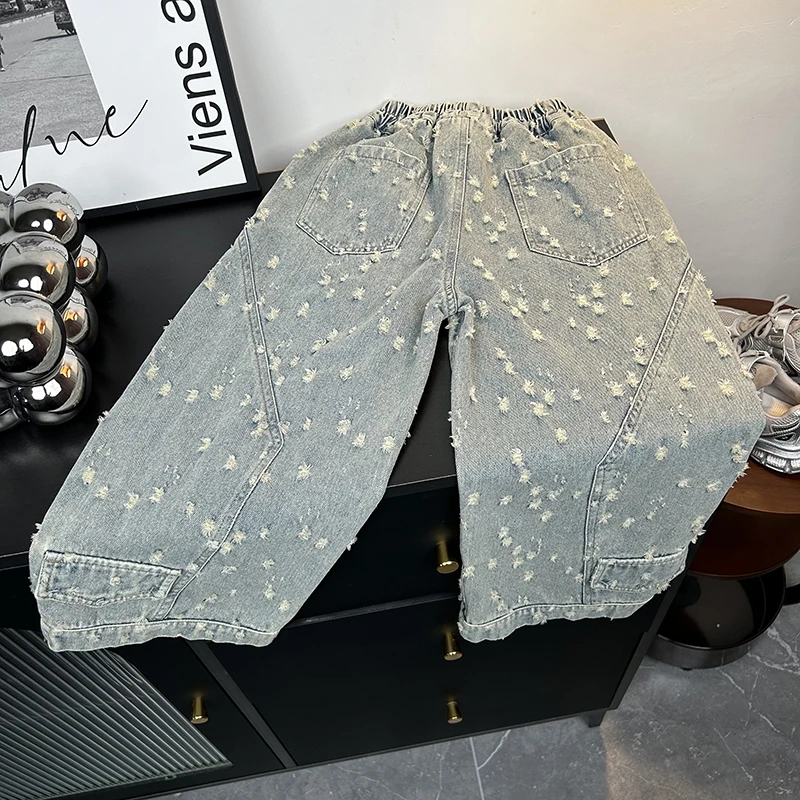 男童破洞韩版牛仔裤2025年春装新款儿童百搭弹力休闲裤宝宝长裤