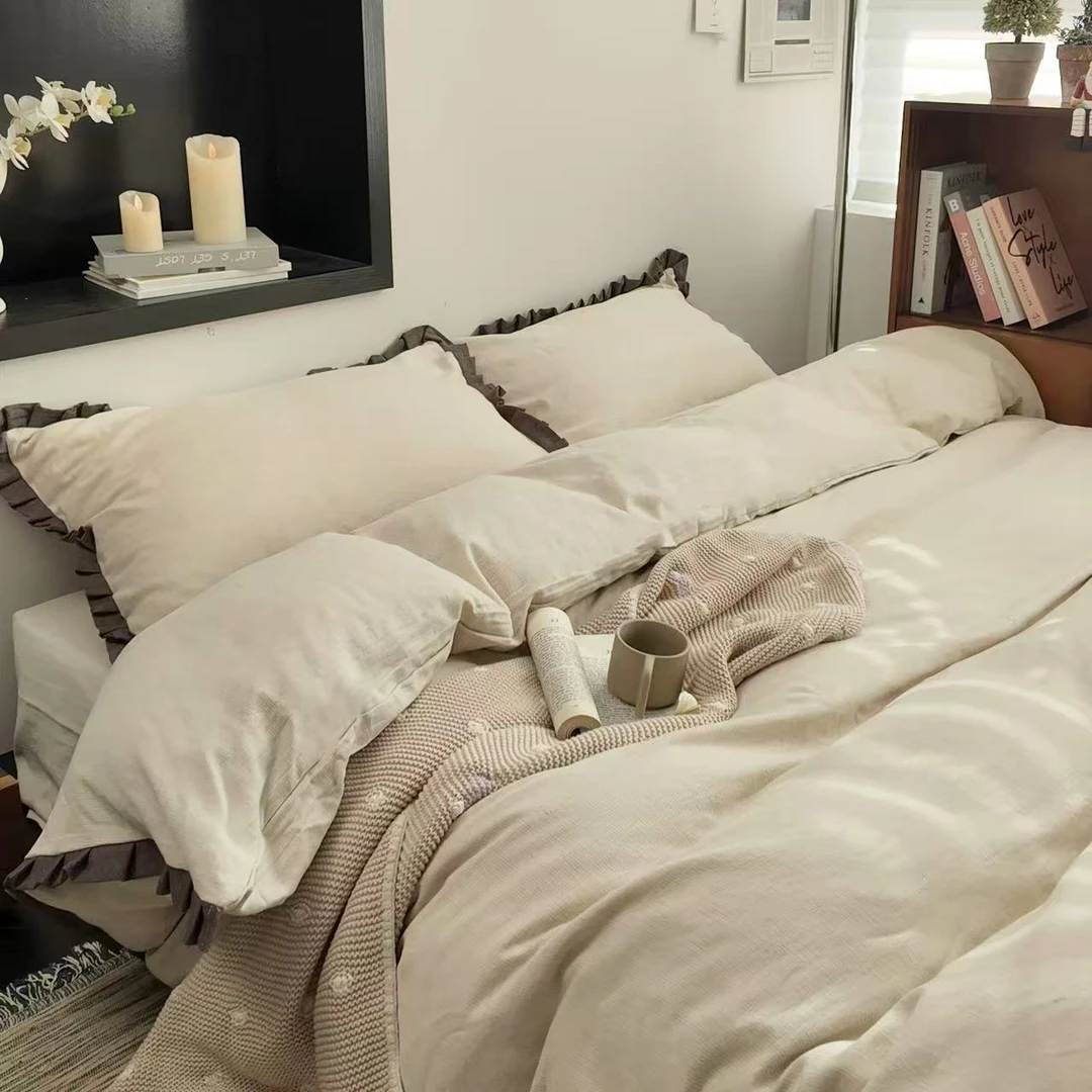 ZAKER 棉麻初麻系列 精致花边四件套