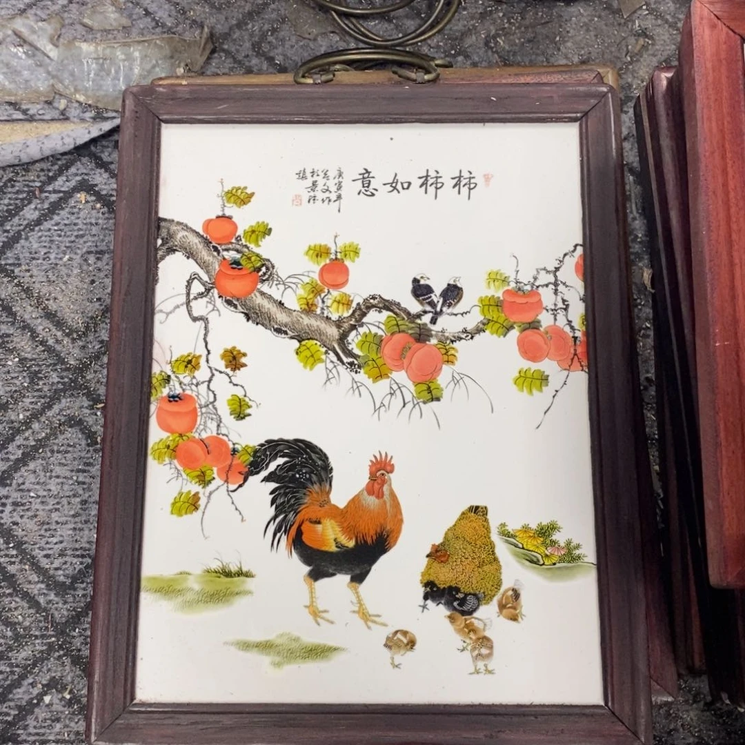 瓷片37*28 景德镇瓷板画柴窑烧制