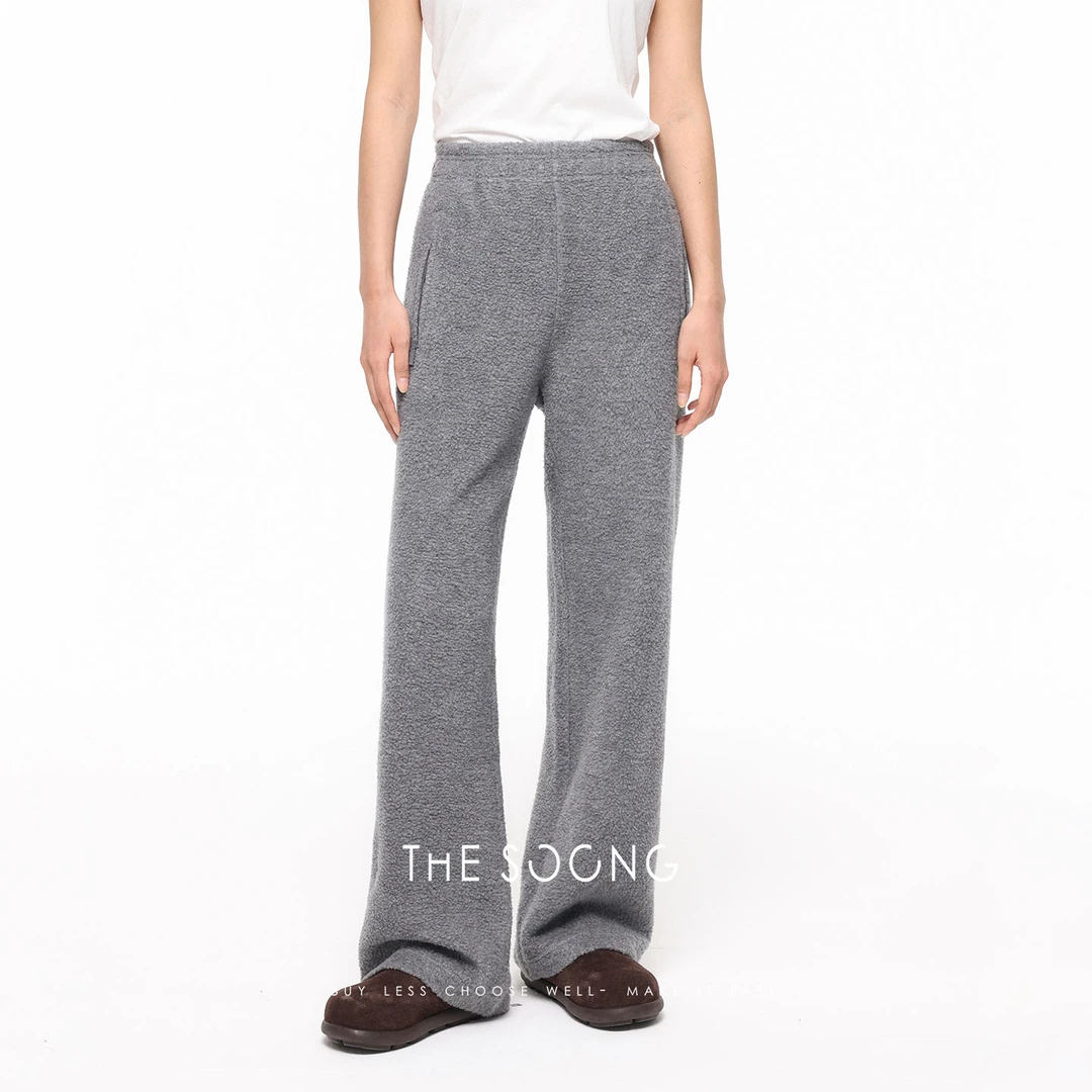 THESOONG|"暖暖尖叫裤"澳洲羊毛颗粒绒松紧腰高弹休闲裤子女Z7327
