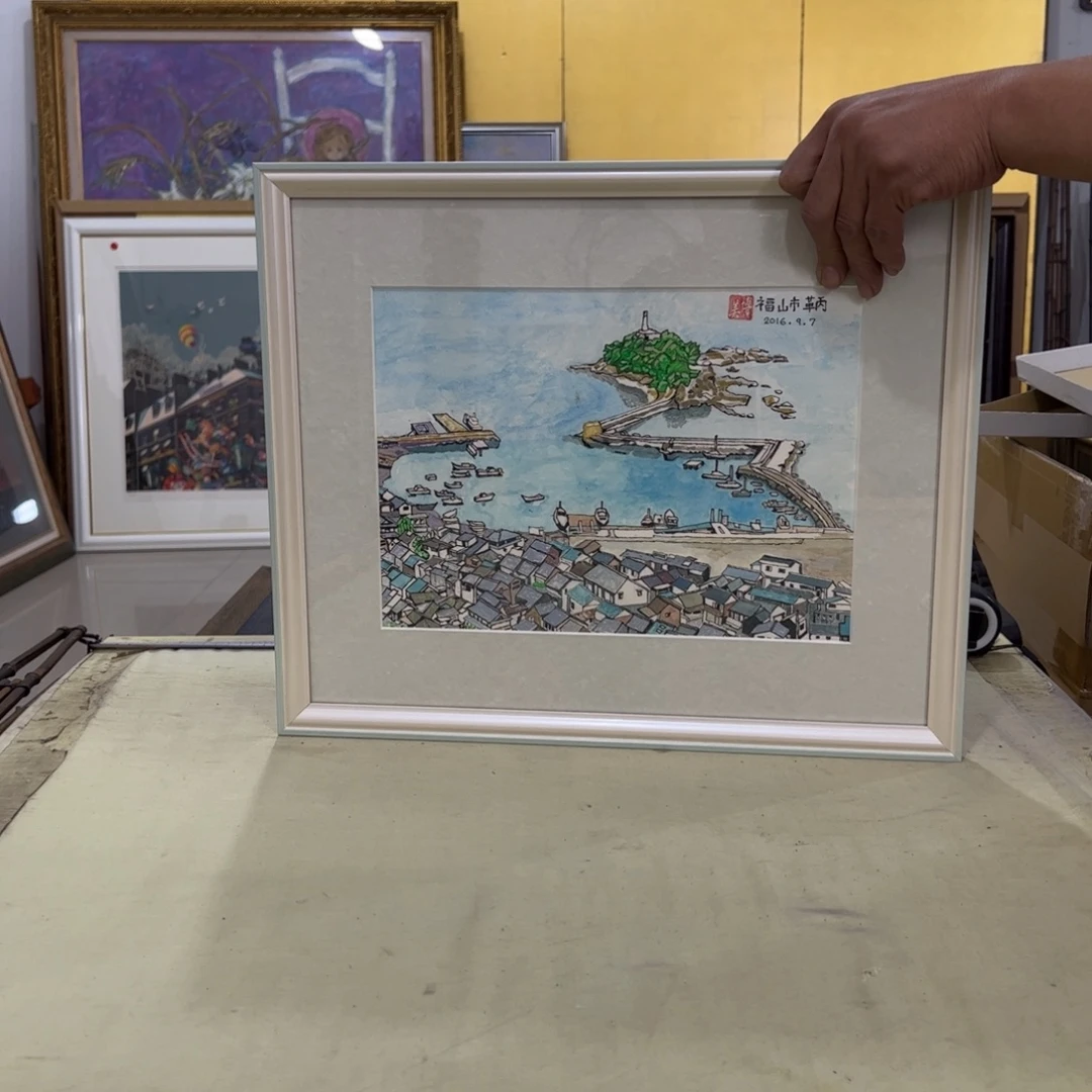 见***山绘画屏风框画茶空间设计