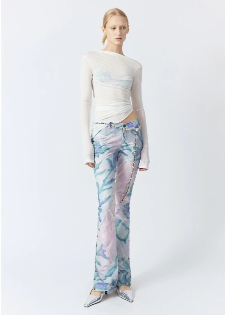 【LIBERTIES】LUCENCY 25SS露背串珠系绳一字领上衣