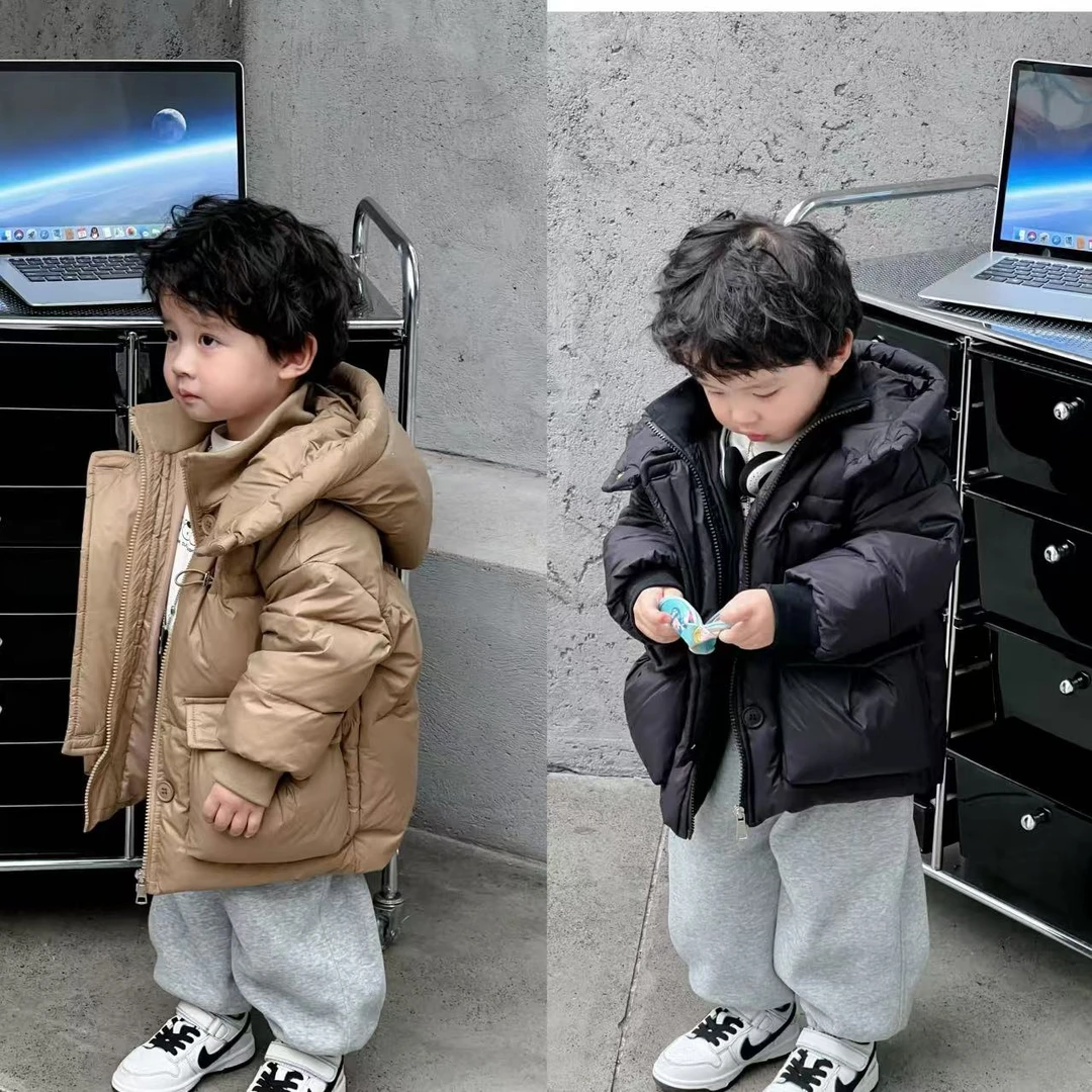 【崎迹童品】儿童冬季羽绒服保暖中小童冬季男女童连帽外套