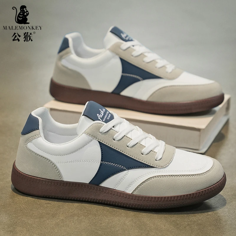 公猴男鞋新款港风小众时尚休闲低帮板鞋子男款夏季百搭运动德训鞋