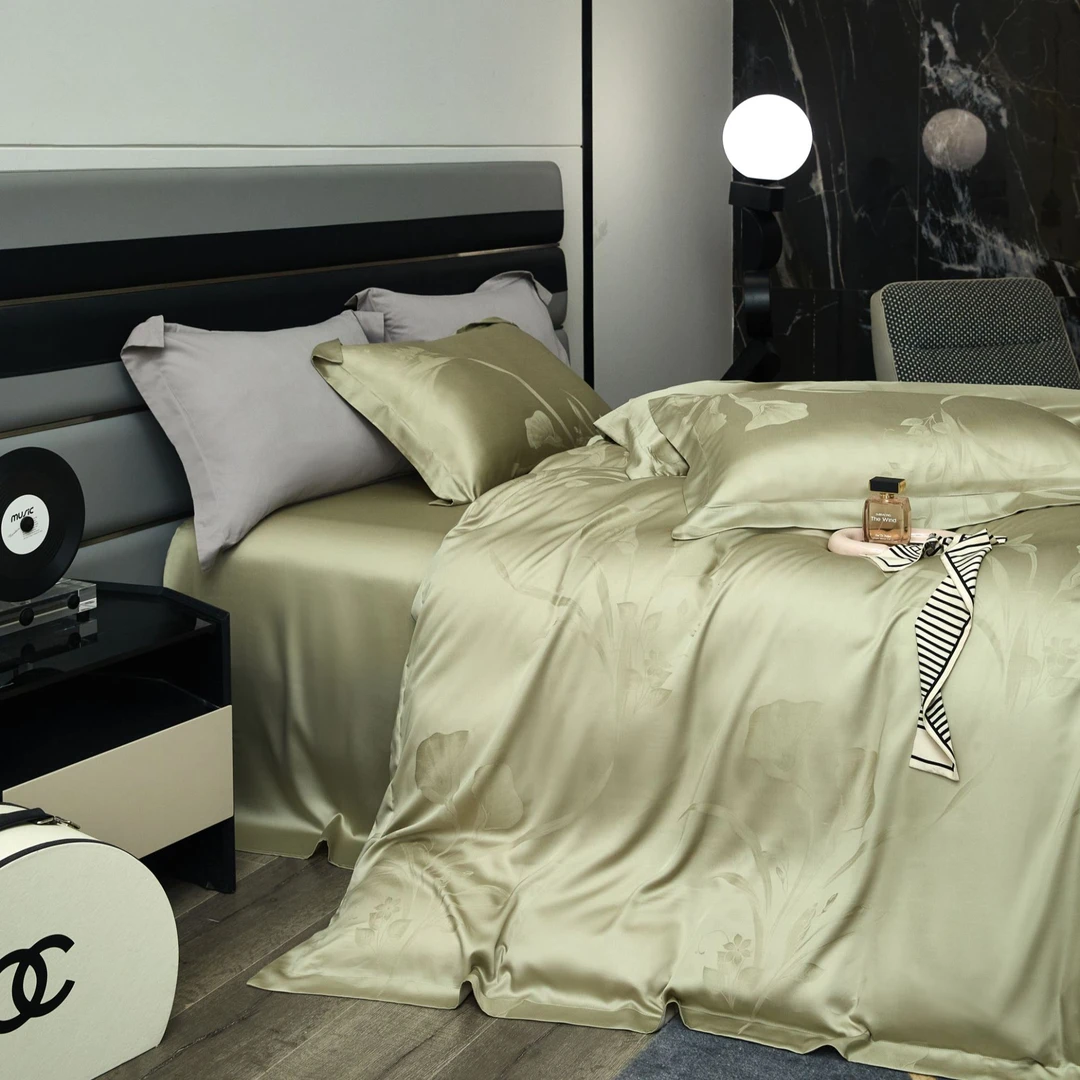 向阳花开  高端轻奢简约时尚提花纯色长绒棉全棉匹马棉四件套床品