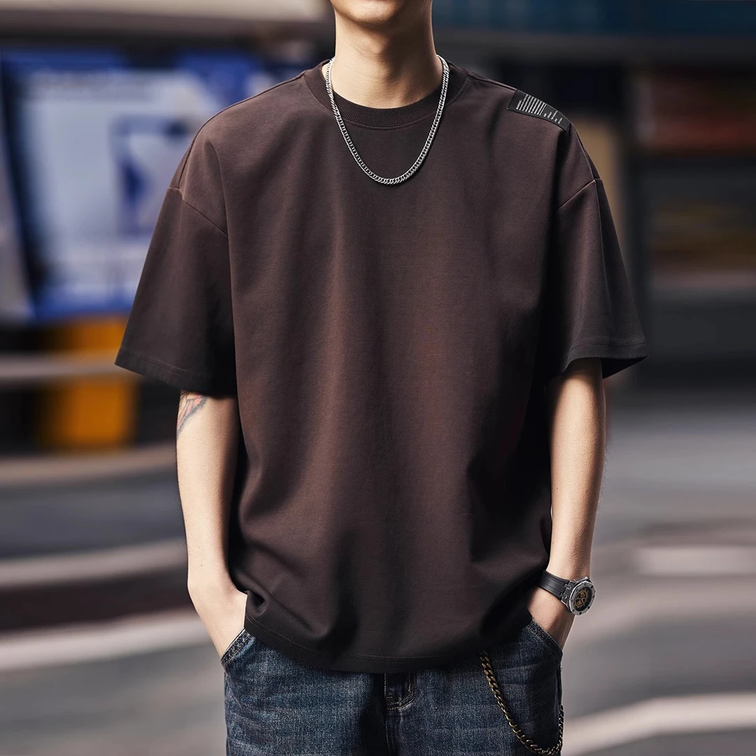 美式潮牌重磅短袖t恤男2025夏季新款宽松休闲半袖男款体恤上衣男T