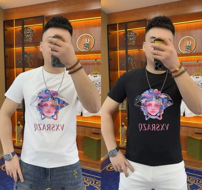 K70 美人半袖 T恤潮流潮款潮男欧货时尚精品潮服男装新款潮尚印花