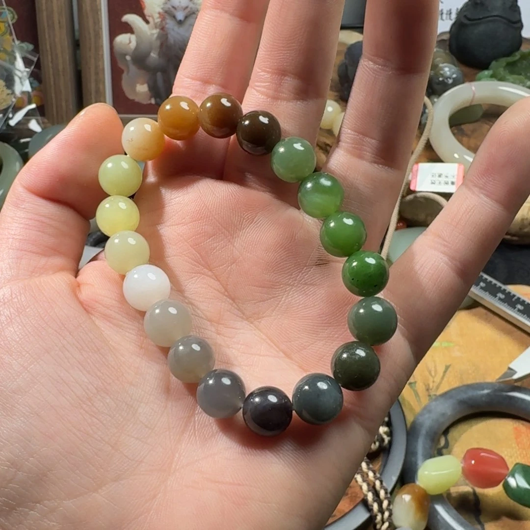 和田玉手串10未镶嵌訾****）