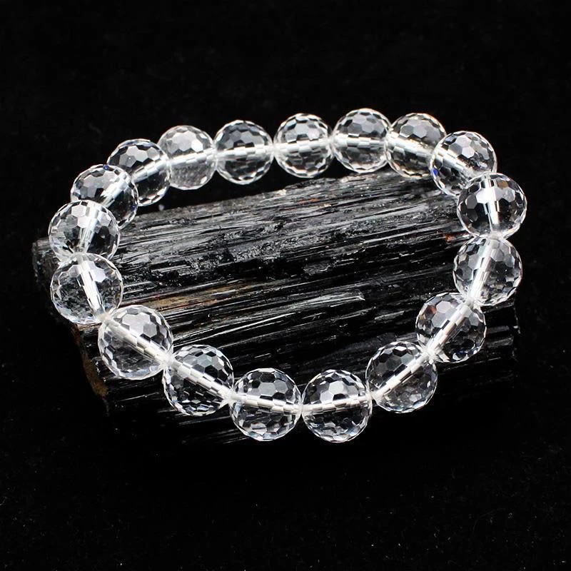 天然白水晶切面手链 128刻面水晶手串送闺蜜朋友礼物情侣百搭轻奢