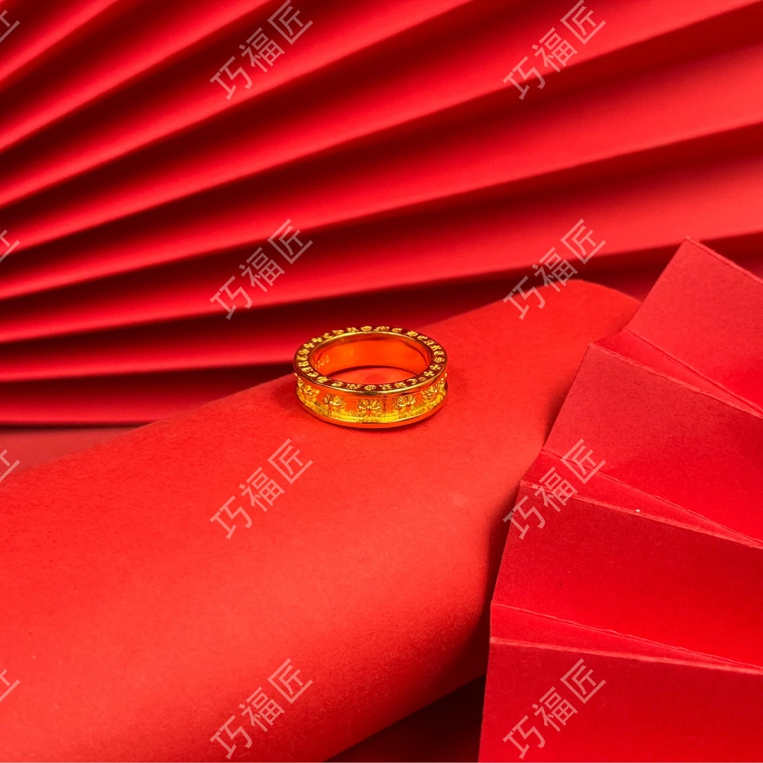 足银戒指 复古克罗心戒指 气质百搭款时尚复古简约精美