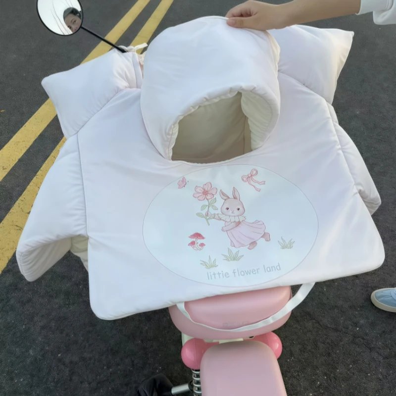 冬季亲子款电动车挡风被天窗可视电瓶摩托车儿童小孩开叉款防风罩