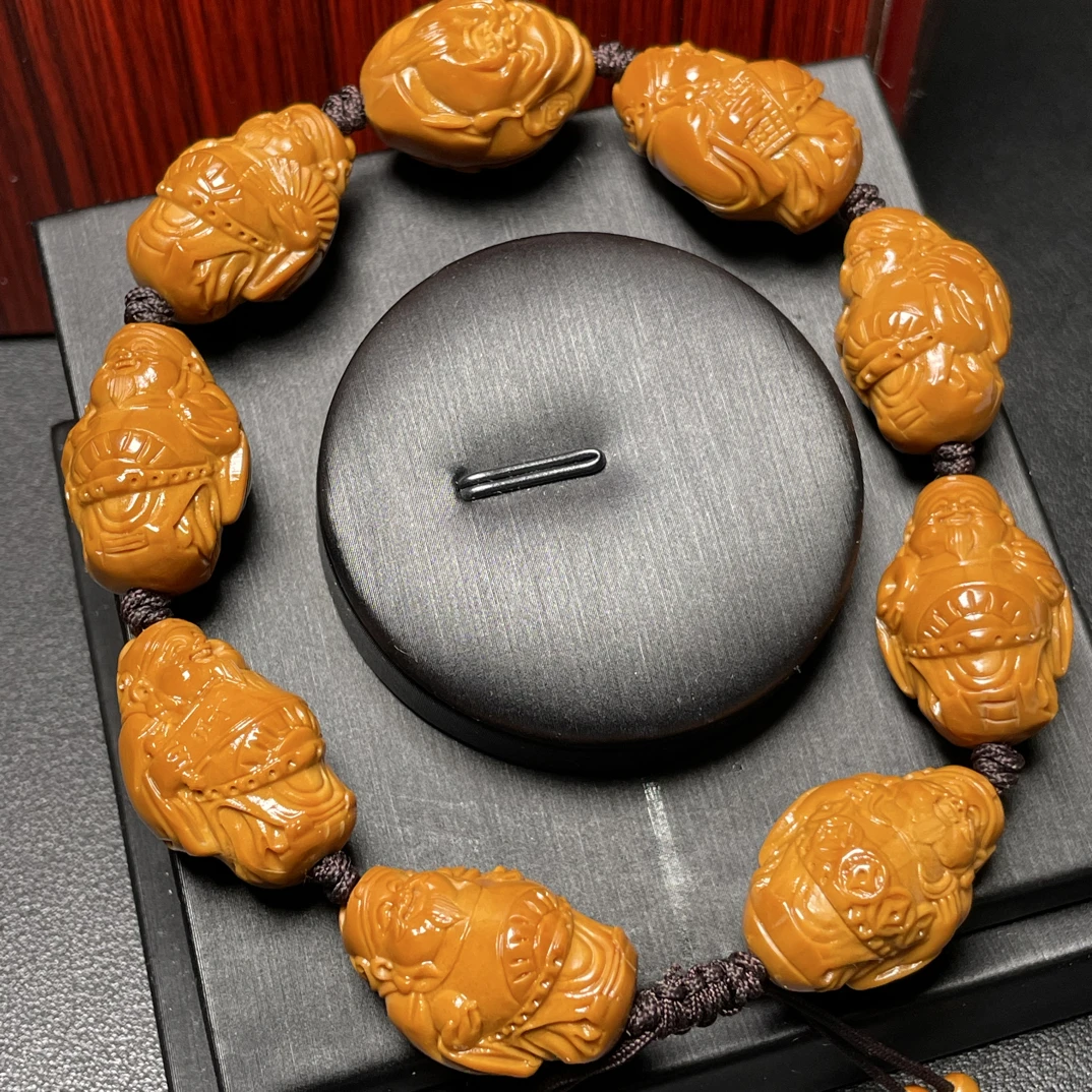 新款站立财神5年铁核橄榄核手工