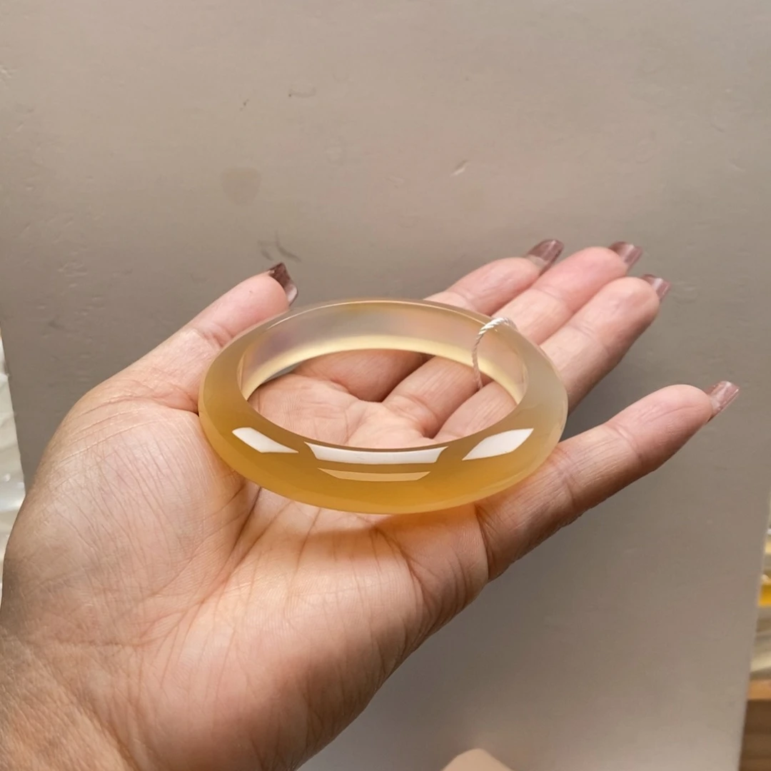 玛瑙/玉髓手镯未镶嵌半山水，纹理