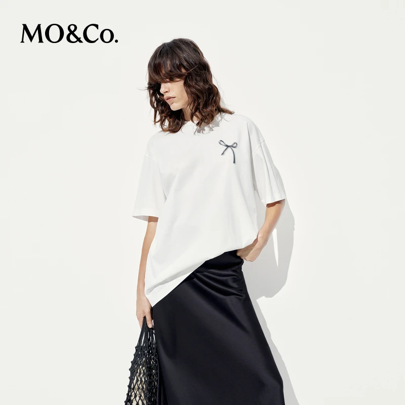 MOCO短袖T恤2025夏新品接触瞬间凉感涂鸦字体印花宽松MBE2TEET12