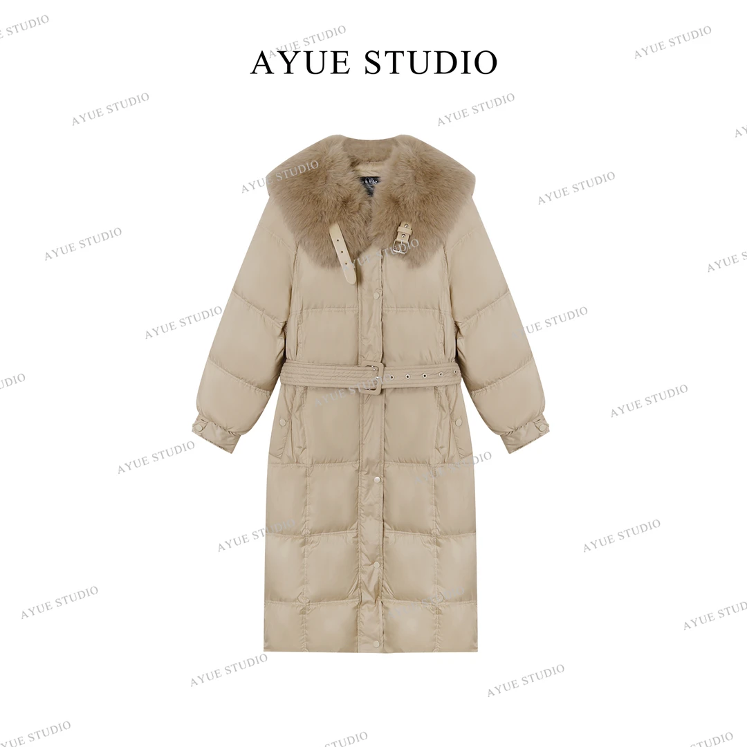 AYUE「菲洛」重工毛领90白鸭绒羽绒服2159