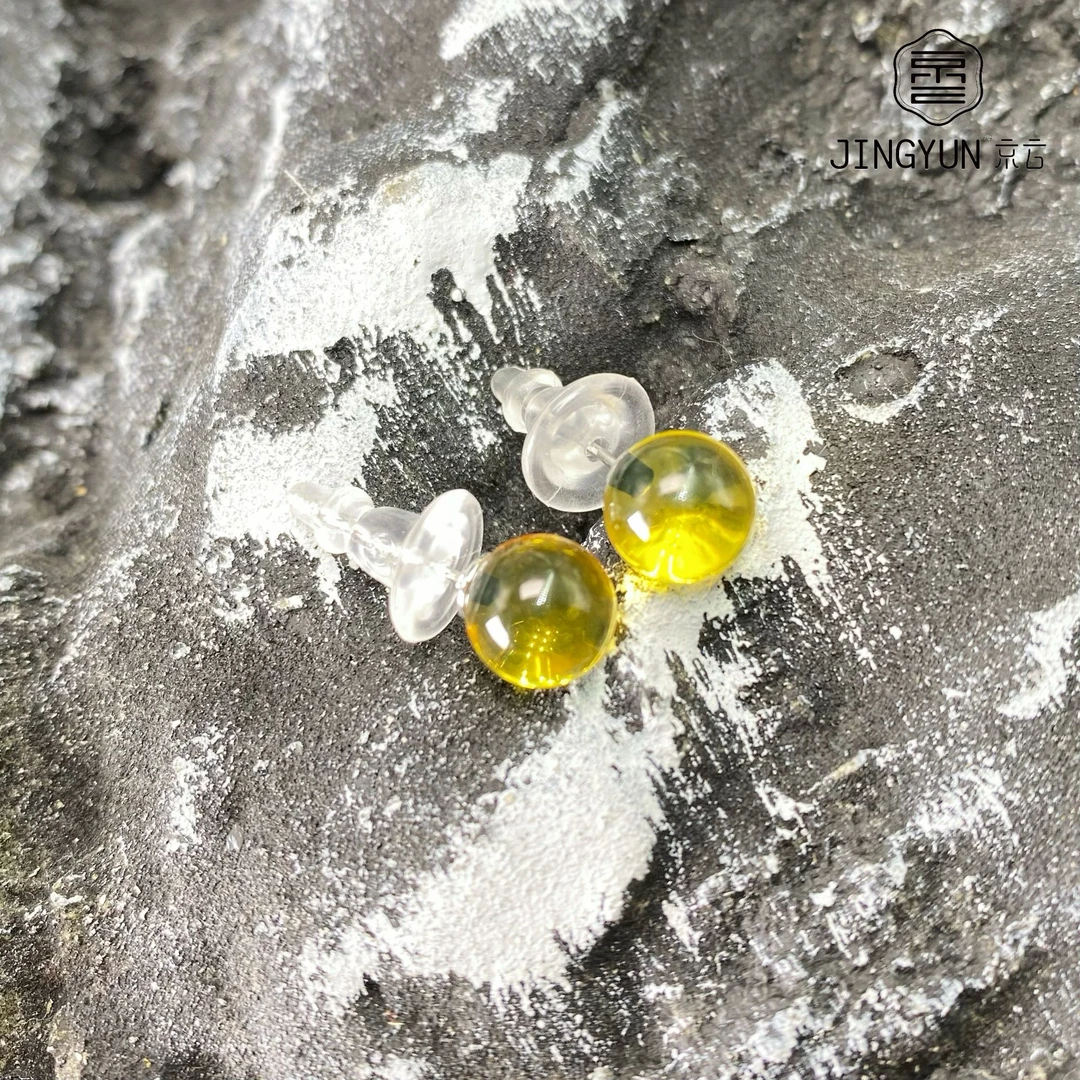 蓝珀耳钉耳坠耳环琥珀耳钉精致新品耳饰上新