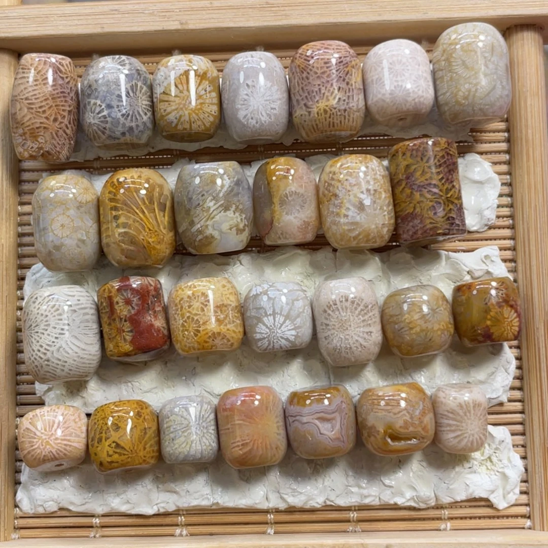 硅化玉未镶嵌颈饰桶珠20米1颗