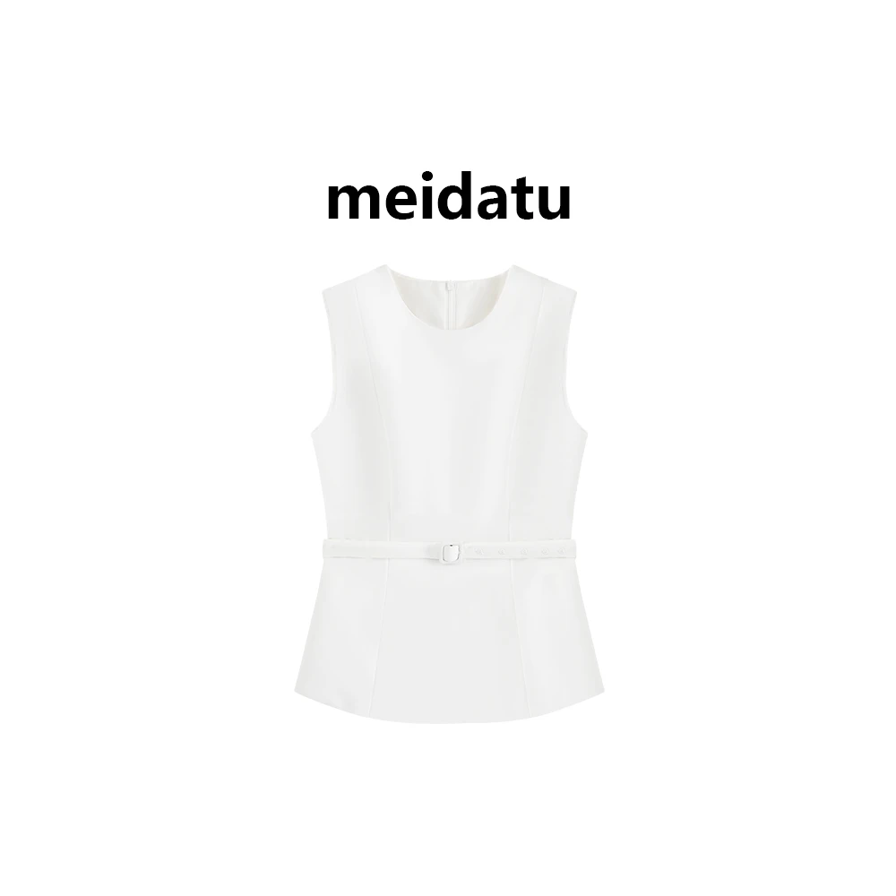 美哒兔（破价款）气质飘带设计背心上衣（小个子版）CD35-Q