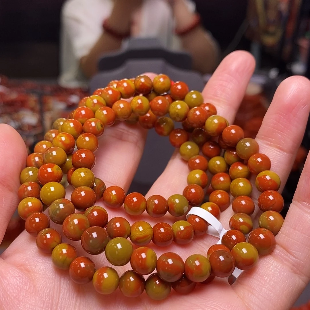 南红玛瑙多圈7m m未镶嵌四***四