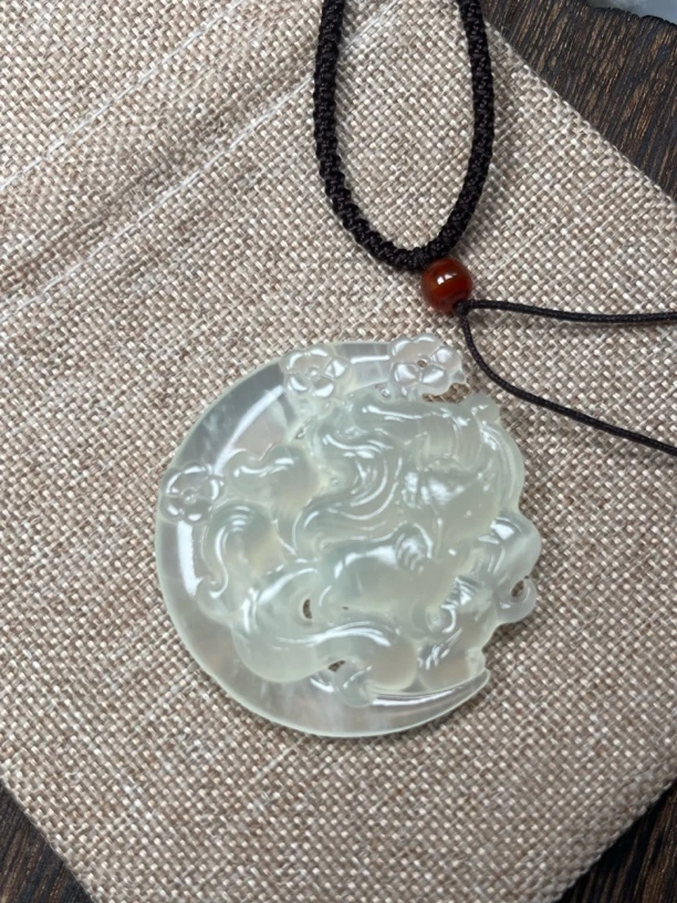岫玉九尾狐吊坠 挂件