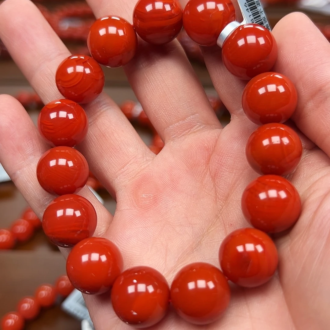 南红玛瑙未镶嵌手链保山料14m满色满肉