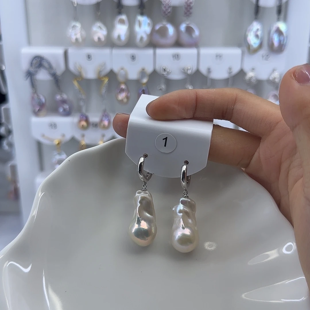 耳饰淡水珍珠银S925镶嵌