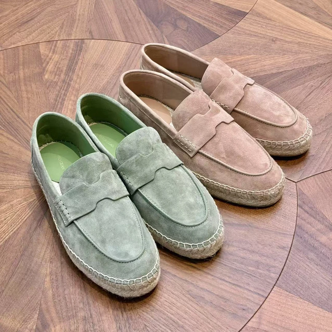 MYL2025春季新品羊京皮单鞋时尚休闲纯色套脚圆头渔夫鞋女鞋