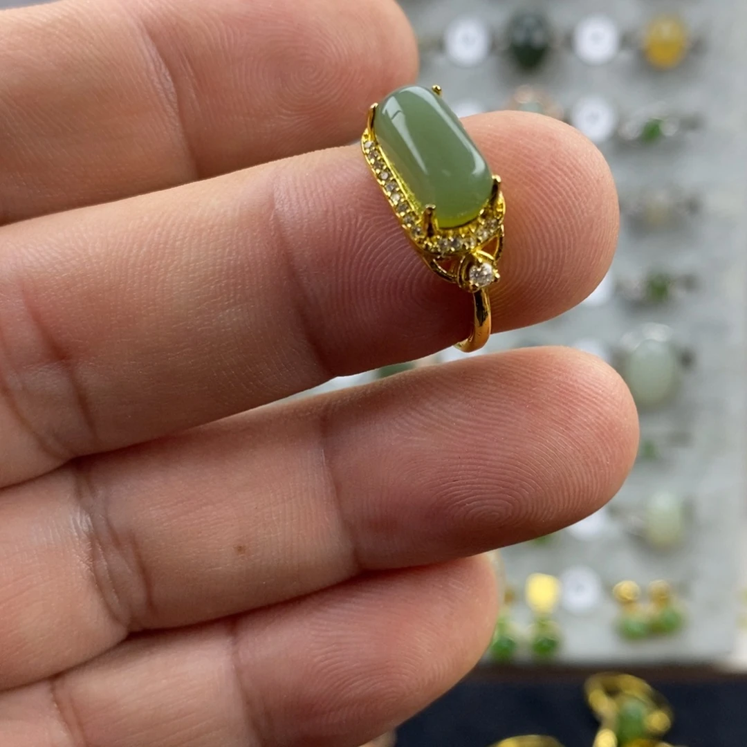 和田玉（碧玉）合金戒指