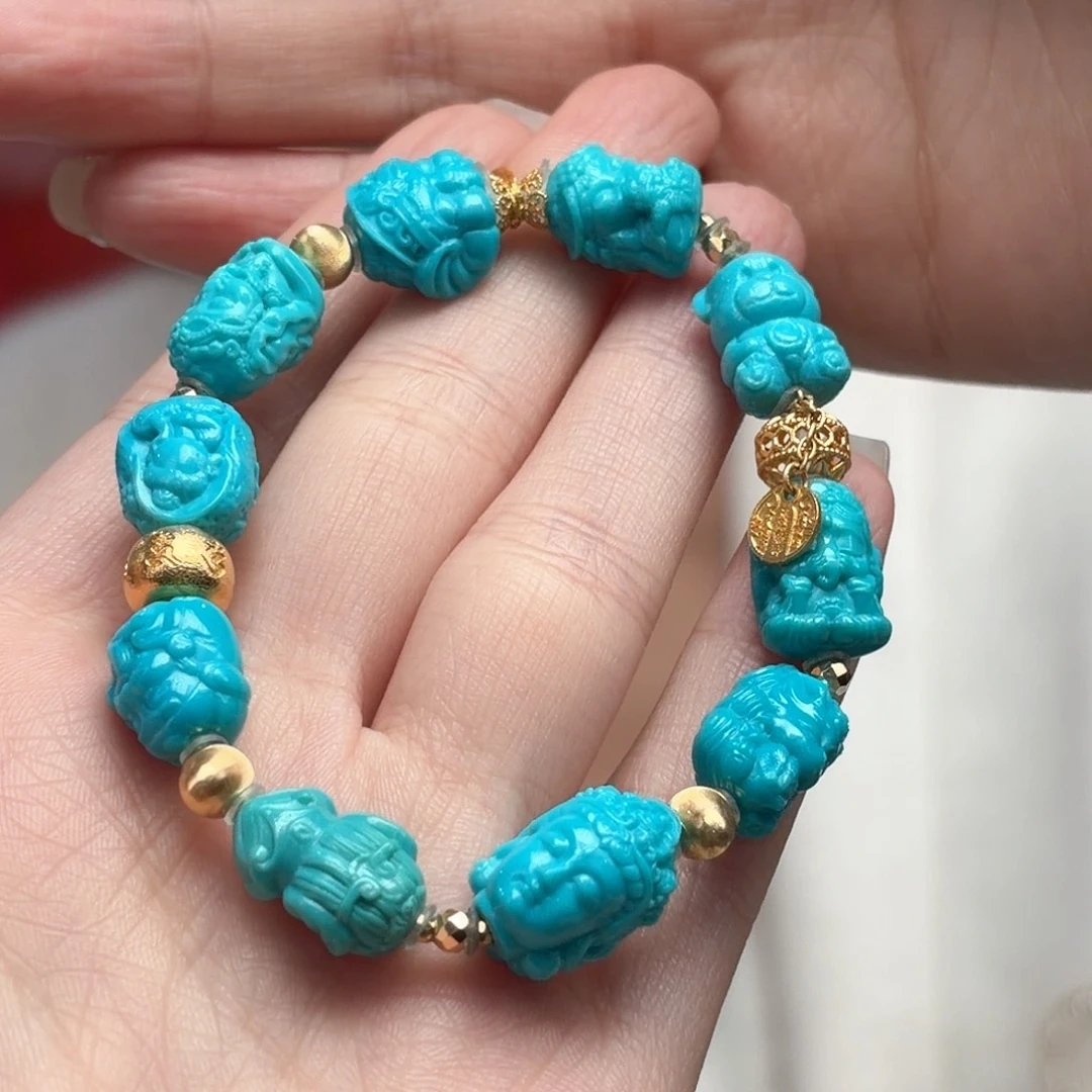 绿松石18K金镶嵌颈饰