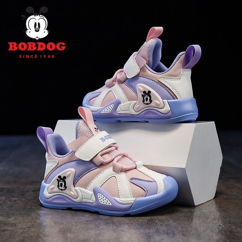Bobdog/巴布豆2025秋冬新款男女童休闲运动鞋防水防滑皮面儿童鞋
