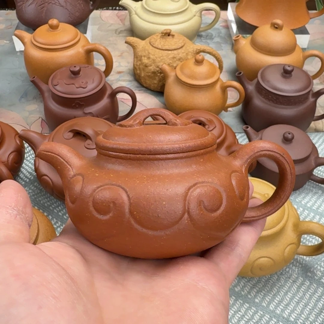 茶壶紫砂仿古如意 红降坡 175cc 封釉