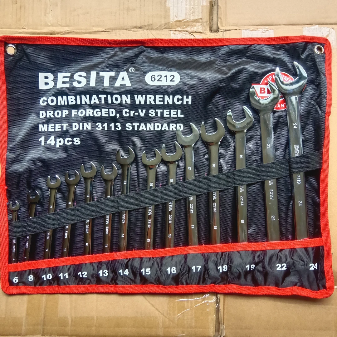 百思泰14件（6212）加强版高硬度梅开两用扳手汽修工具呆板手